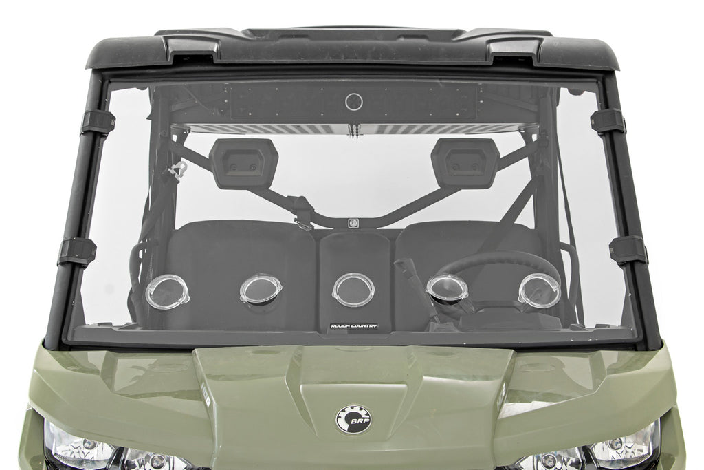 Vented Full Windshield | Scratch Resistant | Can-Am Defender HD 5/HD 8/HD 9/HD 10 Rough Country