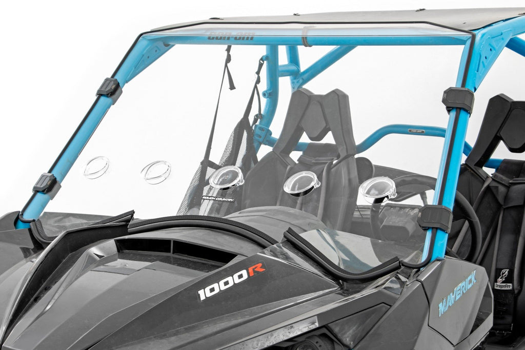 Vented Full Windshield | Scratch Resistant | Can-Am Maverick/Maverick Max/Maverick Turbo Rough Country