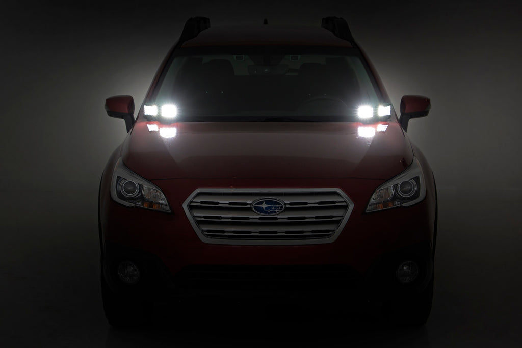 LED Light Kit | Ditch Mount | Dual 2" Black Pairs | Flood | Subaru Outback (15-19) Rough Country