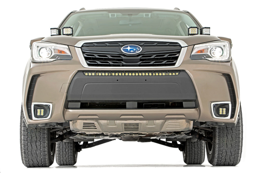LED Light Kit | Bumper Mount | 30" Black Single Row | Subaru Forester (14-18) Rough Country