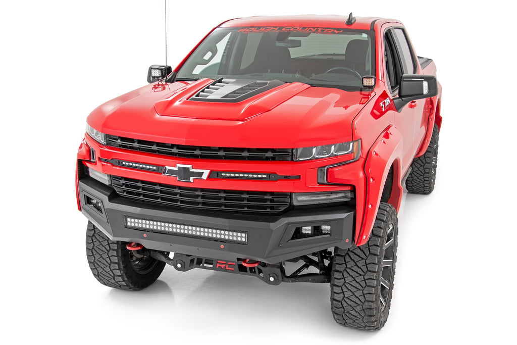 LED Light Kit | Ditch Mount | 2" Black Pair | Amber DRL | Chevy Silverado 1500 (19-23) Rough Country