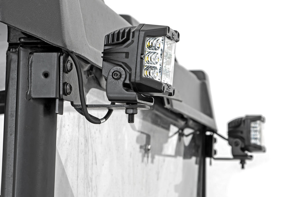 LED Light | RR Cage Mount | 2" Chrome Pair | Wide Angle | Polaris Ranger 1000/Ranger XP 900/1000 Rough Country