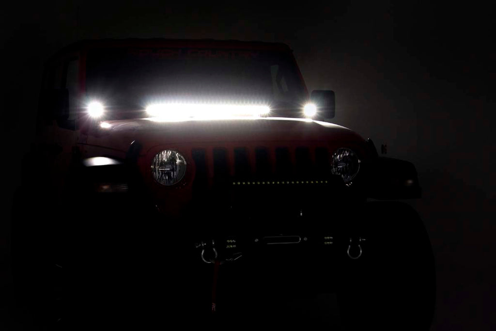 LED Light Kit | Cowl Mount | 2" Black Pair | Jeep Gladiator JT (20-23)/Wrangler JL (18-23) Rough Country
