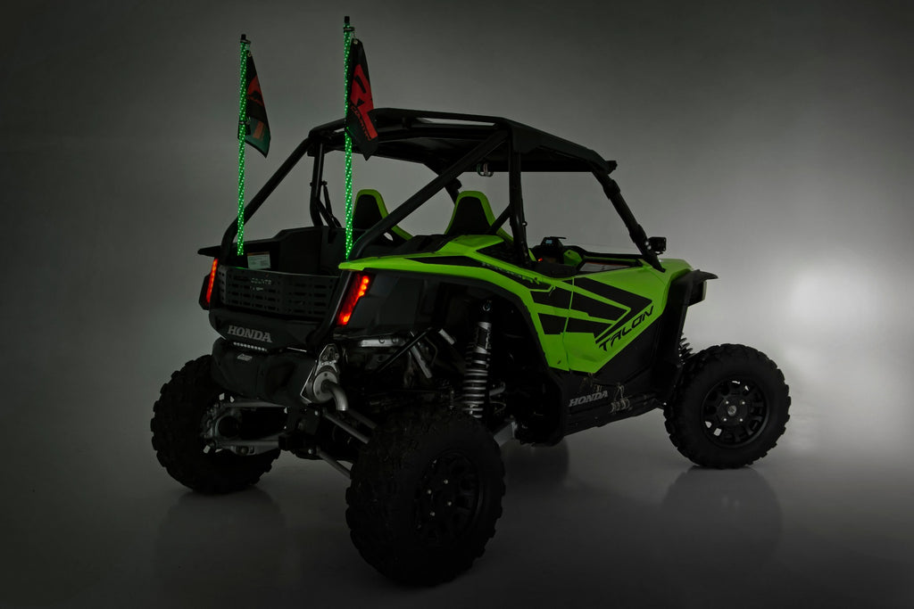 Whip Mount | Bed |  4' Multl-Color LED Whip Pair | Honda Talon 1000 Rough Country