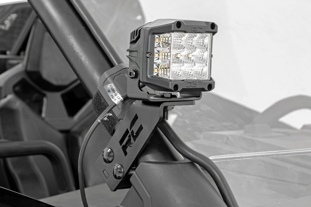 LED Light | A Pillar Mount | 2" Black Pair | Amber DRL | Polaris RZR PRO XP Rough Country
