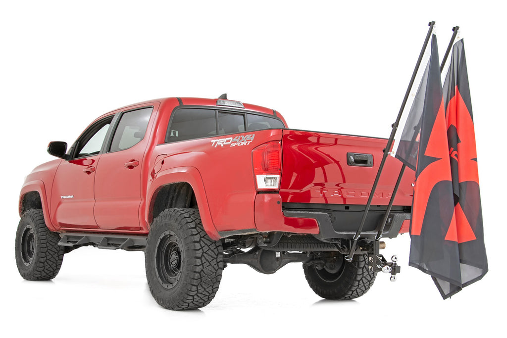 Flag Pole Holder | Dual | 2 Inch Hitch | w/ Flag Poles Rough Country