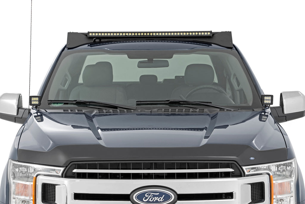 Roof Rack | FR & RR 40 Inch Single Row BLK LEDs | Ford F-150 (15-18) Rough Country