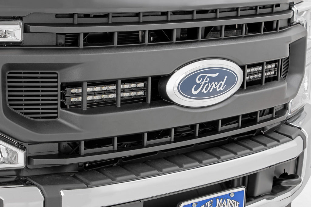 LED Light Kit | Grille Mount | 10 Inch Black | Slimline | Ford F-250 Super Duty (20-23) Rough Country