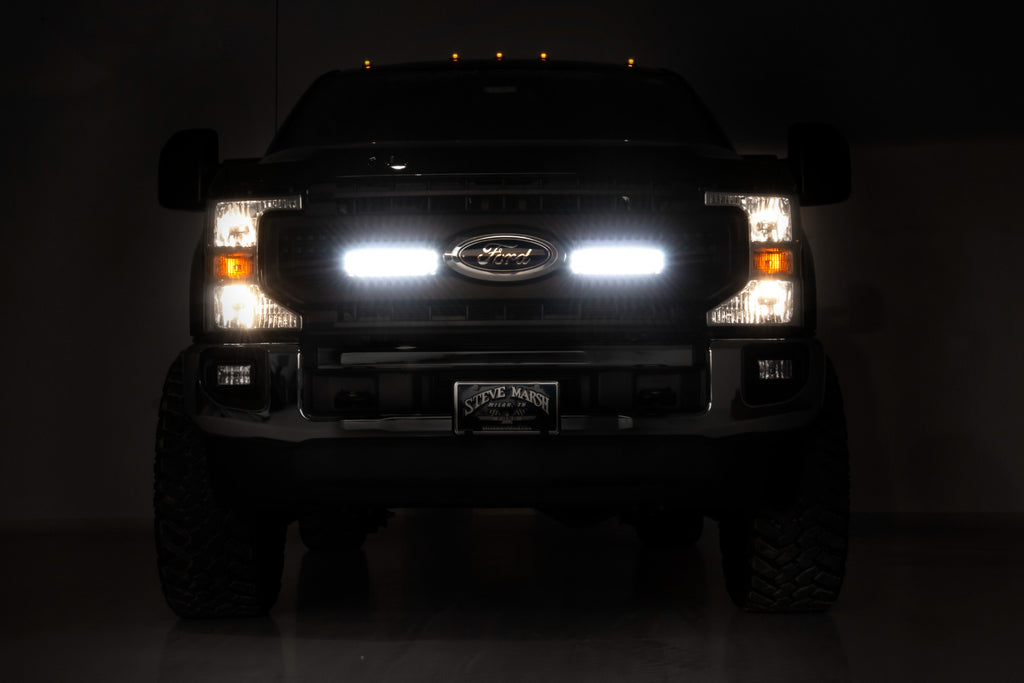 LED Light Kit | Grille Mount | 10 Inch Black | Slimline | Ford F-250 Super Duty (20-23) Rough Country