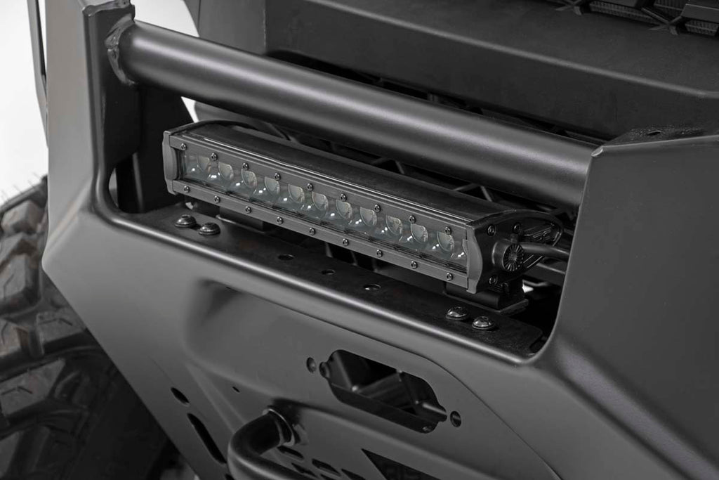 LED Light | Bumper Mount | 12" Black Single Row | White DRL | Polaris Ranger XP 1000/1000 Crew Rough Country