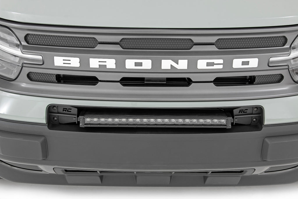 LED Light | Bumper Mount | 20" Black Single Row | White DRL | Ford Bronco Sport (21-23) Rough Country