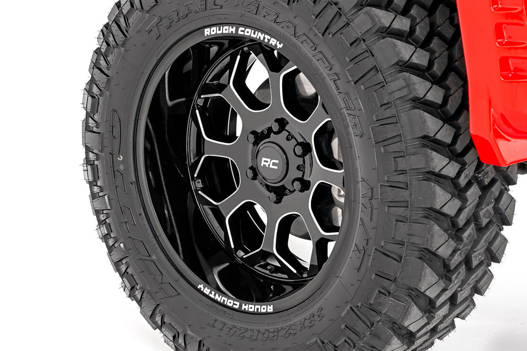 Rough Country 96 Series Wheel | One-Piece | Gloss Black | 22x10 | 6x135 | -19mm Rough Country