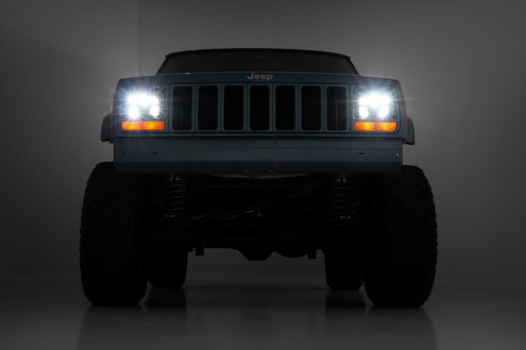 Headlights | Rectangle | 5"x7" | Jeep Cherokee XJ (84-01)/Wrangler YJ (87-95) Rough Country