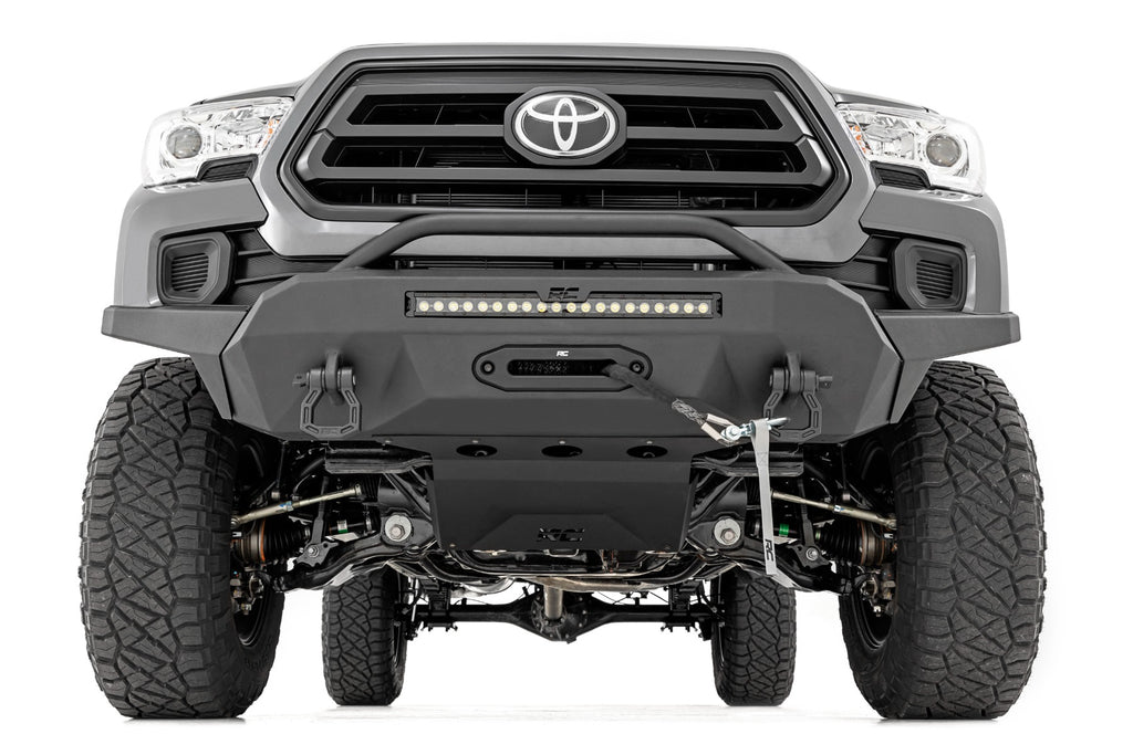 Front Bumper | High Clearance | 12000-Lb Pro Series Winch | Synthetic Rope Toyota Tacoma 4WD (16-23) Rough Country