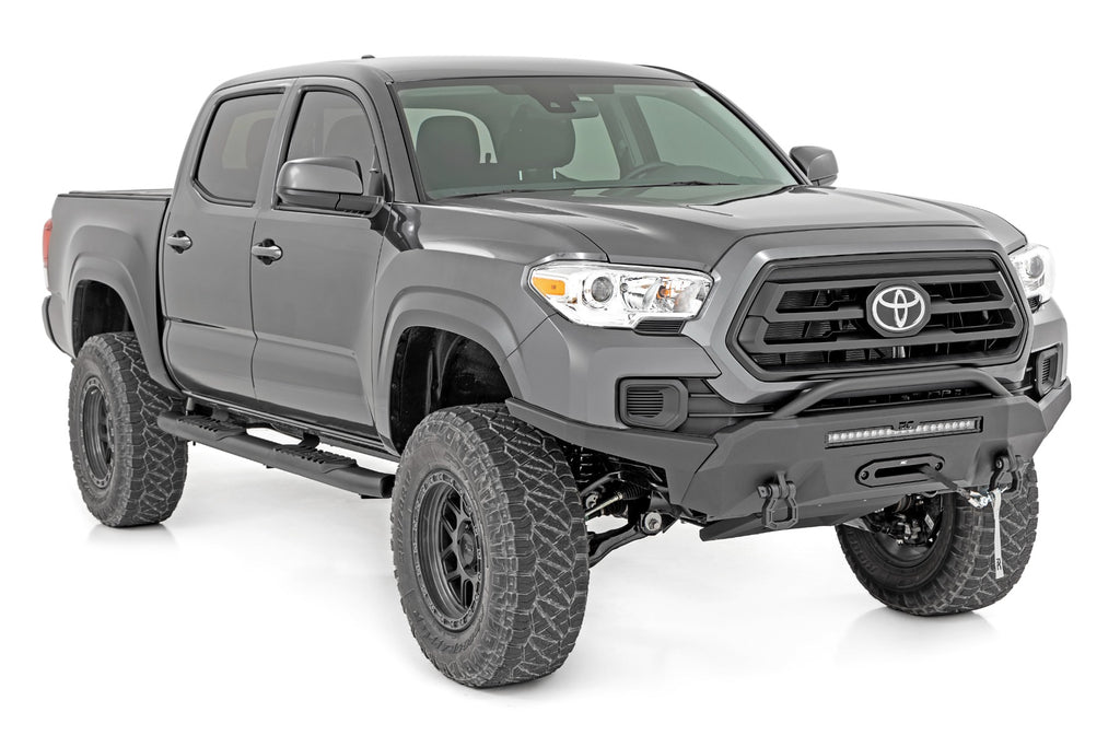 Oval Nerf Step | Double Cab | Black | Toyota Tacoma 2WD/4WD (05-23) Rough Country