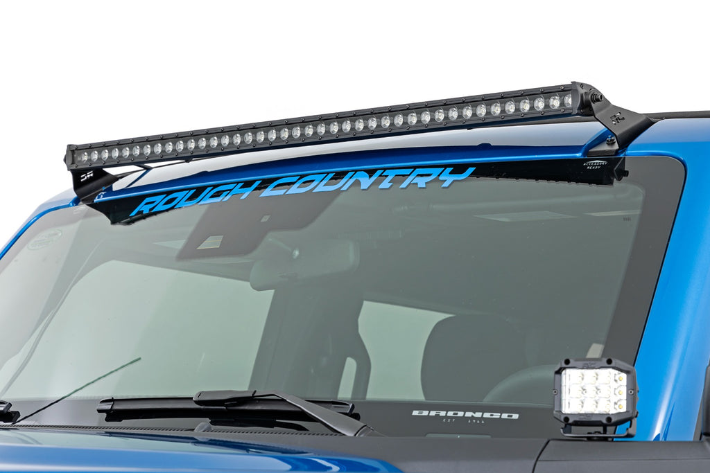 LED Light Kit | Upper Windshield | 40" Black Single Row | Ford Bronco (21-23) Rough Country