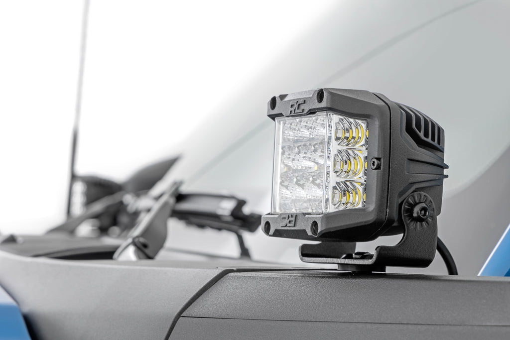 LED Light Kit | Ditch Mount |  2" Chrome Pair | Wide | Ford Bronco (21-23) Rough Country