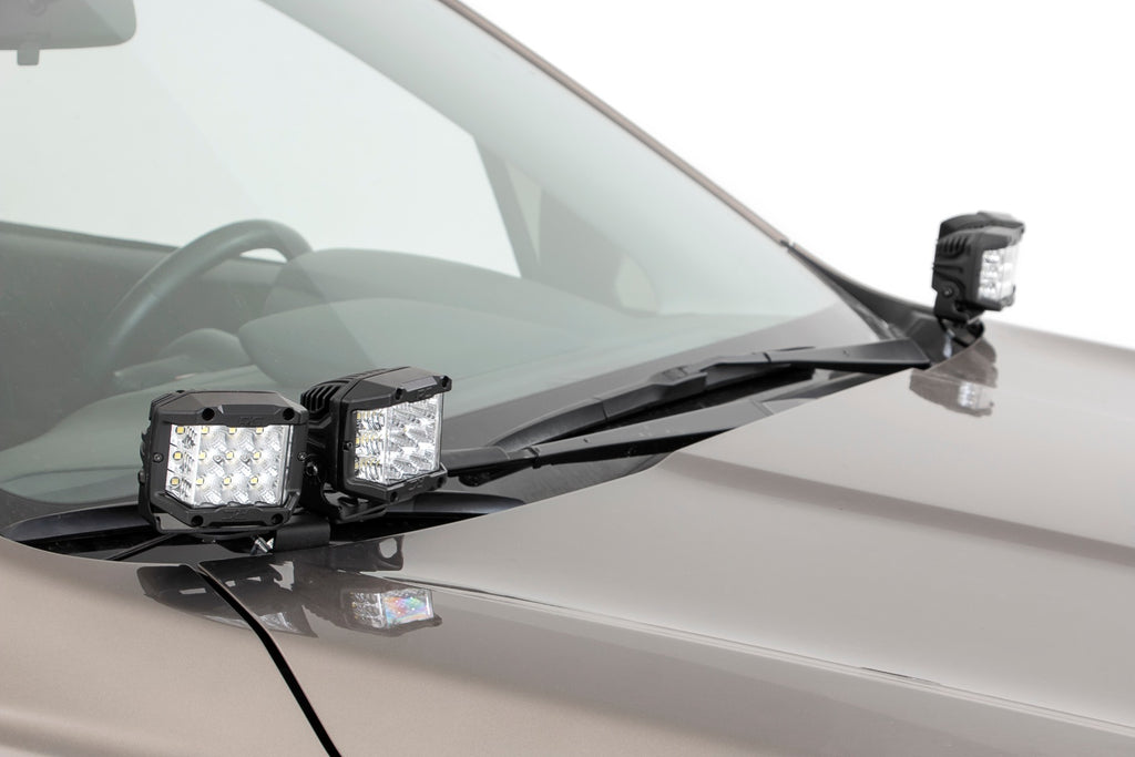 LED Light Kit | Ditch Mount | Dual 2" Black Pairs | Spot/Flood | Subaru Forester (14-18) Rough Country