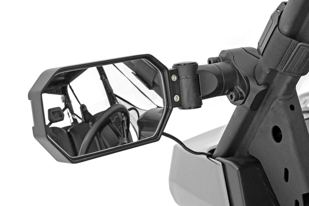 UTV Aluminum Side Mirrors w/Turn Signal (Pro-Fit Cages | Universal) Rough Country