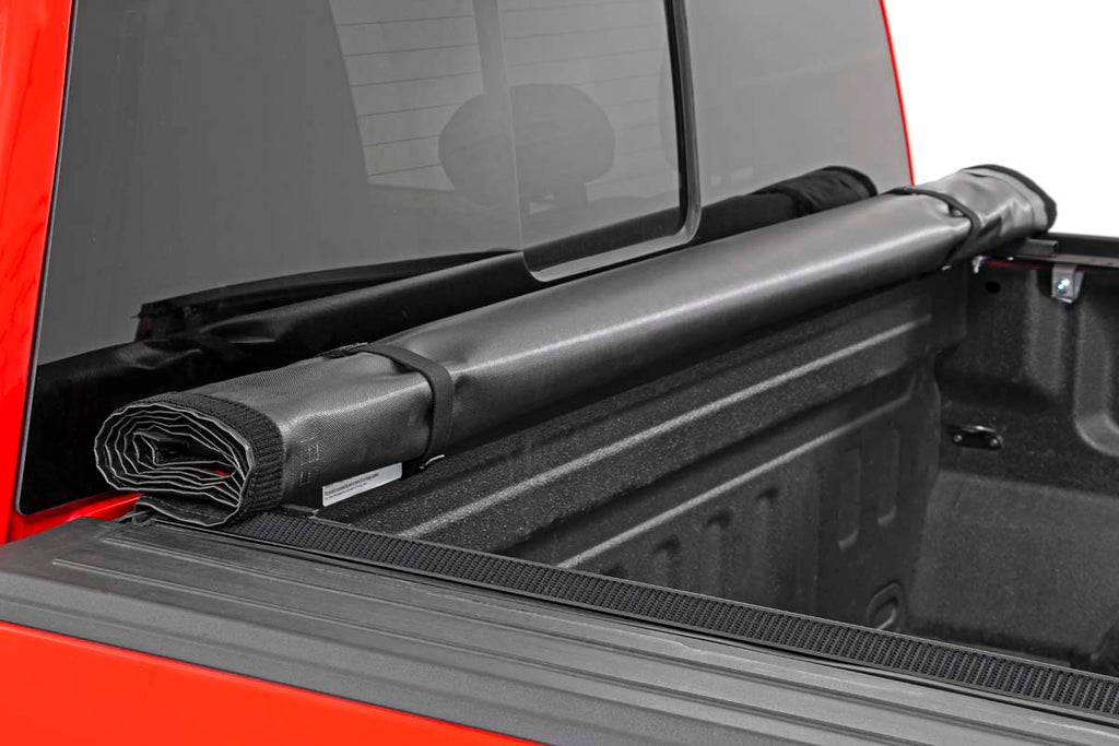 Soft Roll Up Bed Cover | 5'7" Bed | Ford F-150/F-150 Lightning/Raptor (15-23) Rough Country