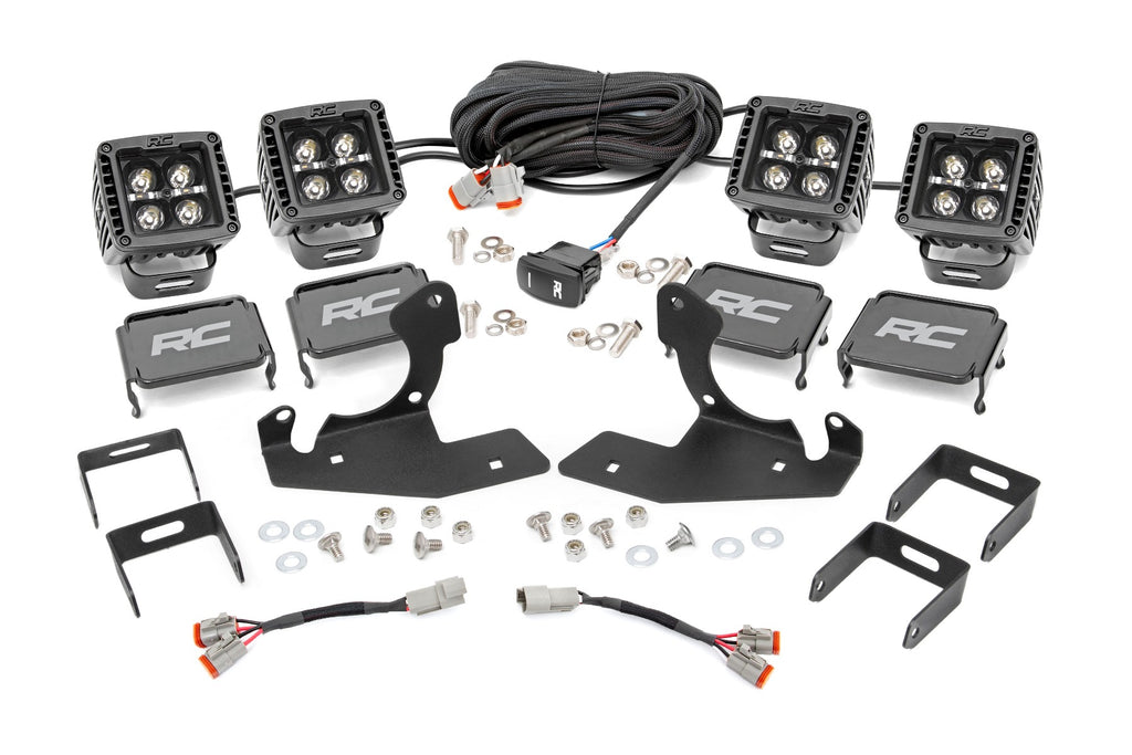 Chevrolet LED Fog Light Kit | Black Series w/ Amber DRL (11-14 Silverado HD) Rough Country