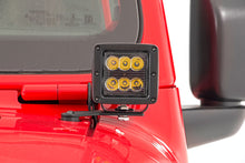 Load image into Gallery viewer, Jeep 2-inch LED Lower Windshield Kit (18-21 Wrangler JL, 20-21 Gladiator JT | Black-Series w/ Amber DRL) Rough Country