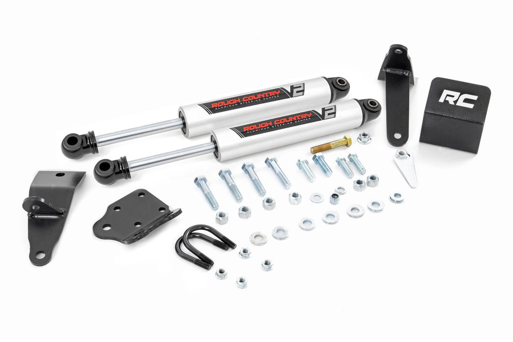 V2 Steering Stabilizer | Dual | 2-8 Inch Lift | Ram 2500 (10-13)/3500 (10-12) Rough Country