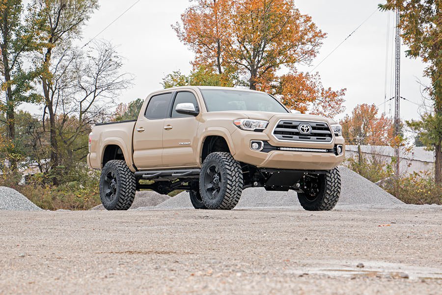 LED Light | Lower Grille Mnt | 30" Black Single Row | White DRL | Toyota Tacoma (16-23) Rough Country