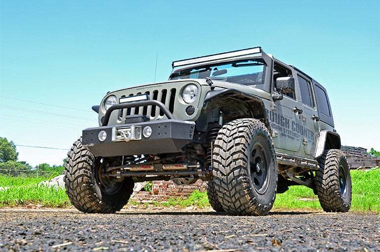 LED Light | Windshield Mnt | 50" Black Dual Row | White DRL | Jeep Wrangler JK (07-18) Rough Country
