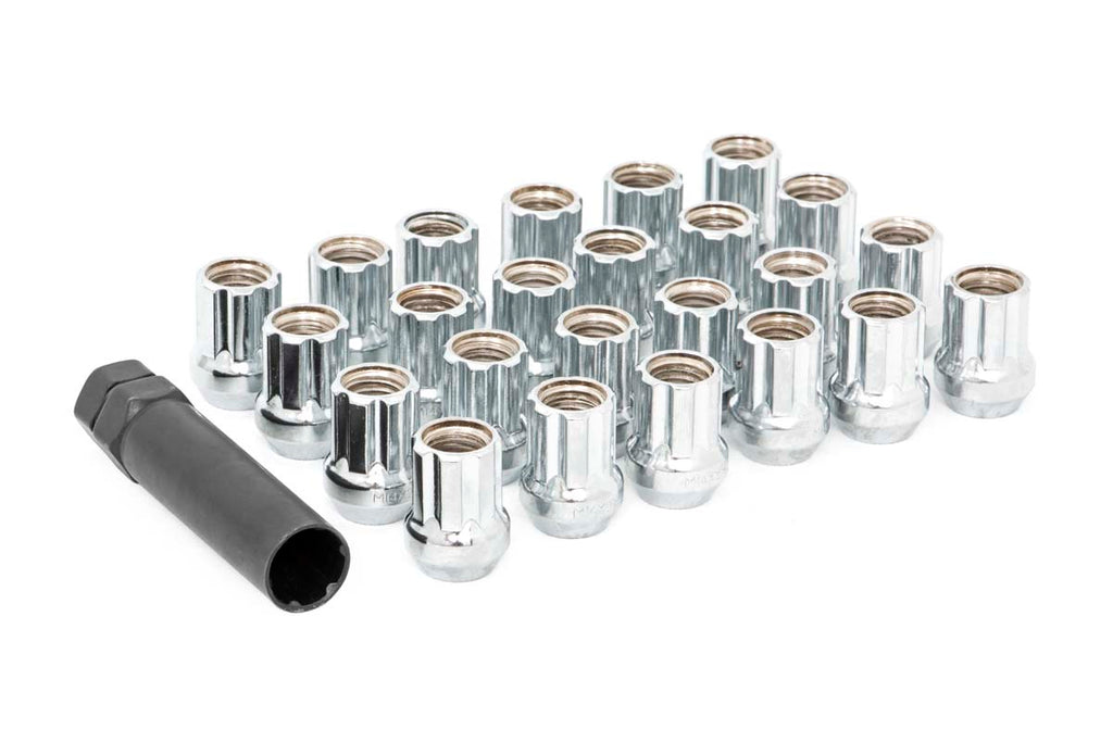 Lug Nut Set | M12x1.25 | 24 Qty | Chrome | Open End Rough Country