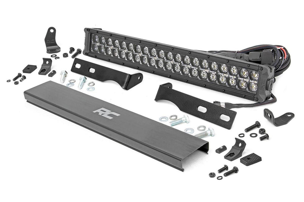 LED Light | Bumper Mount | 20" Black Dual Row| Amber DRL | Jeep Grand Cherokee WK2 (11-20) Rough Country