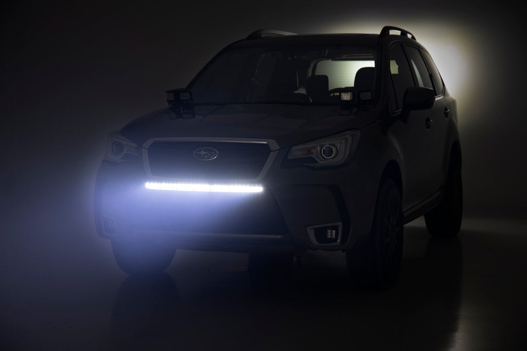 LED Light Kit | Bumper Mount | 30" Black Single Row | White DRL | Subaru Forester (14-18) Rough Country