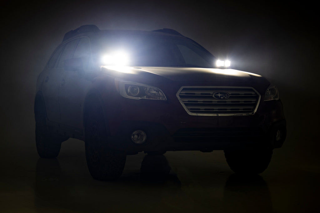 LED Light Kit | Ditch Mount | Dual 2" Black Pairs | Flood | Subaru Outback (15-19) Rough Country