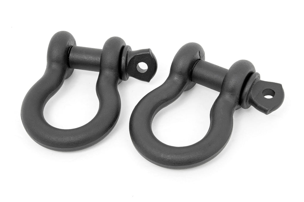 D Ring Shackles | Cast | 5/8" Pin | Pair | Black Rough Country