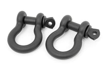 Load image into Gallery viewer, D Ring Shackles | Cast | 5/8" Pin | Pair | Black Rough Country