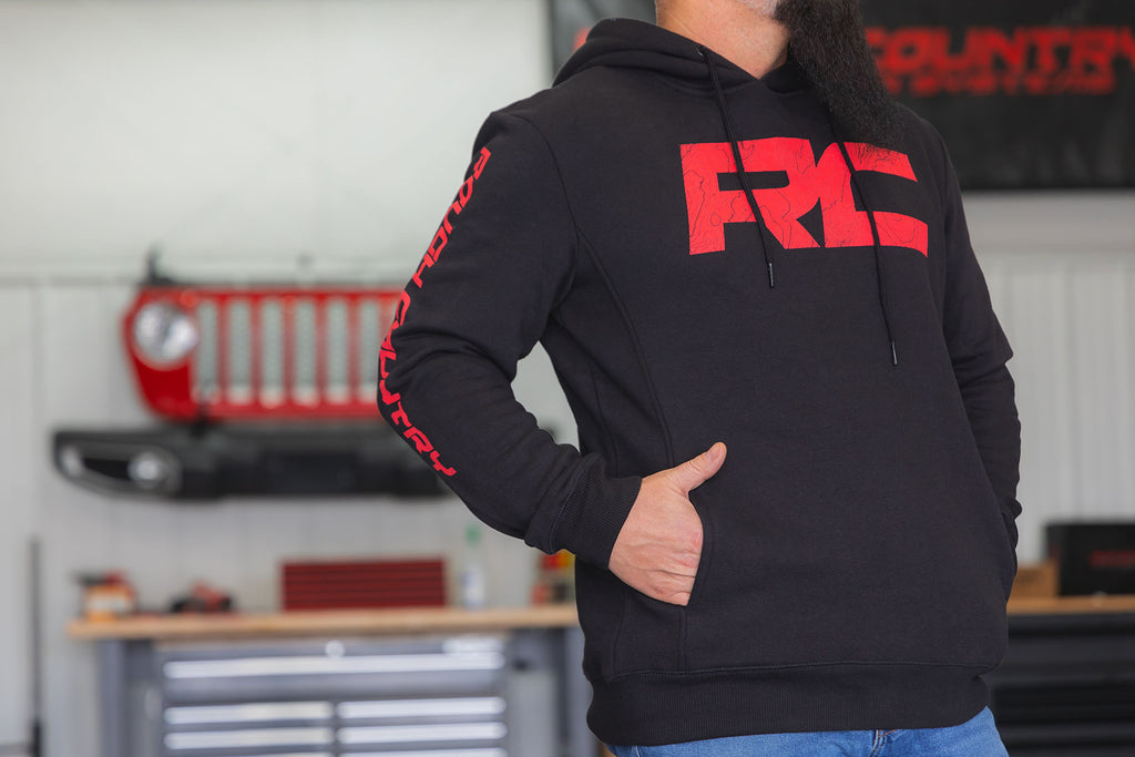 Rough Country Hoodie | RC Tread Sleeve | Black | MD Rough Country