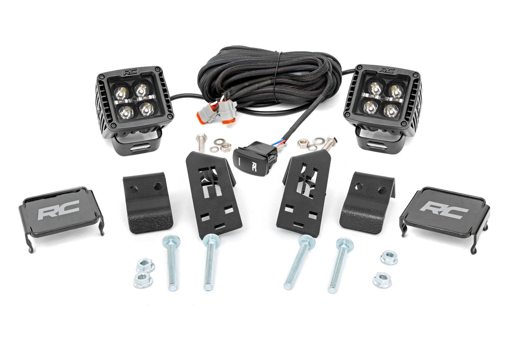 LED Light | A Pillar Mount | 2" Black Pair | Amber DRL | Polaris RZR PRO XP Rough Country