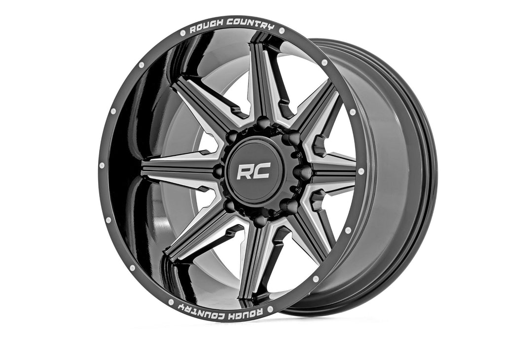 Rough Country 91M Series Wheel | One-Piece | Gloss Black | 20x12 | 6-5.5 | -44mm Rough Country