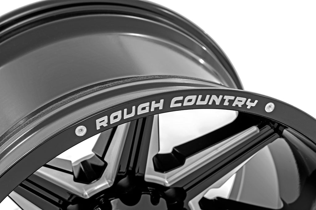 Rough Country 91M Series Wheel | One-Piece | Gloss Black | 20x12 | 8x180 | -44mm Rough Country