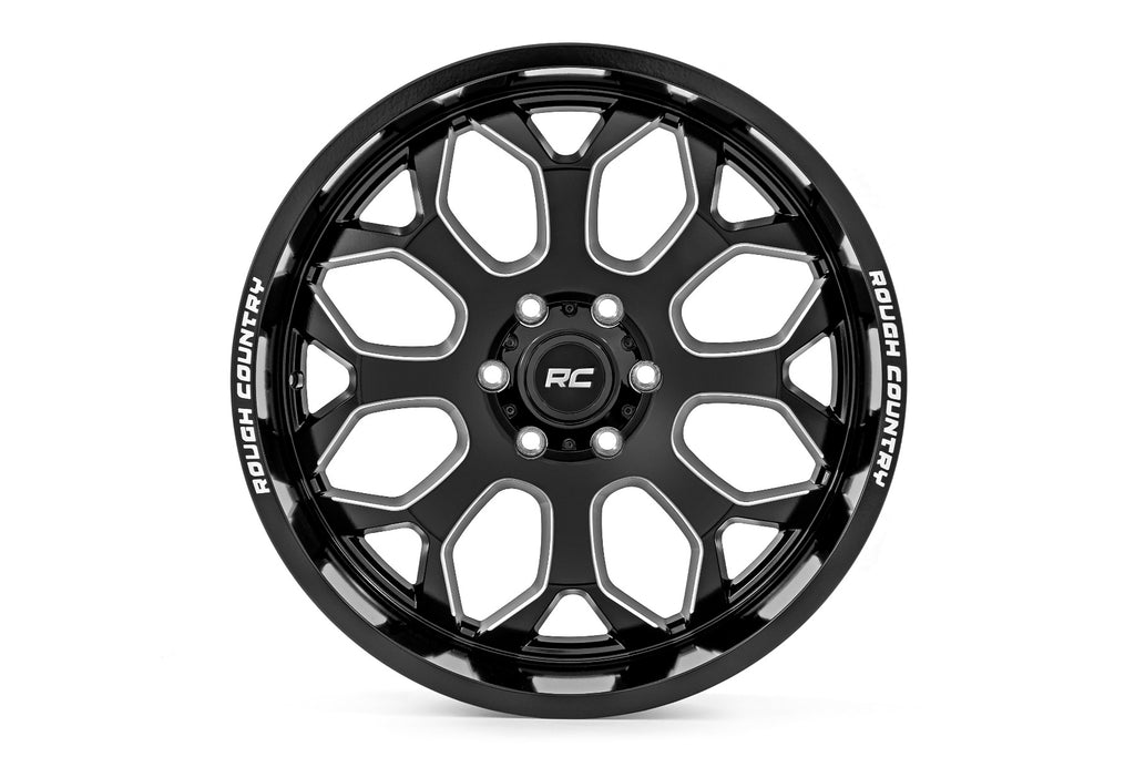 Rough Country 96 Series Wheel | One-Piece | Gloss Black | 20x10 | 6x135 | -19mm Rough Country