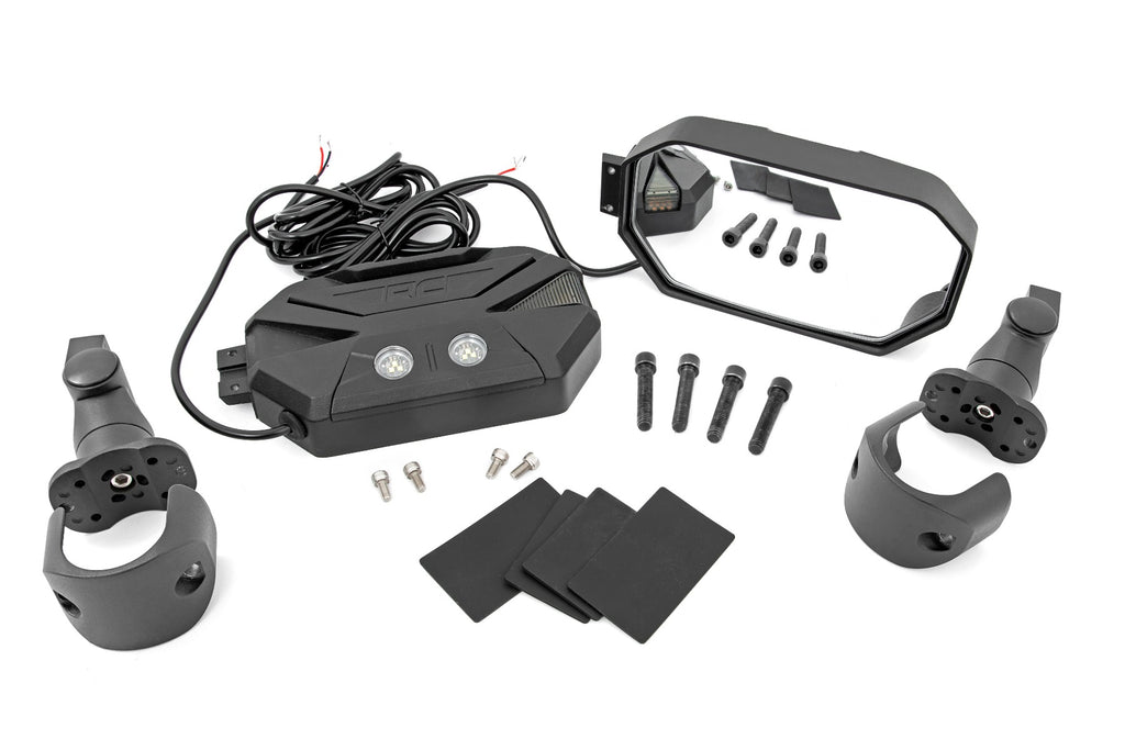Aluminum Side Mirrors | UTV | Round Tube Cage w/Turn Signal Rough Country