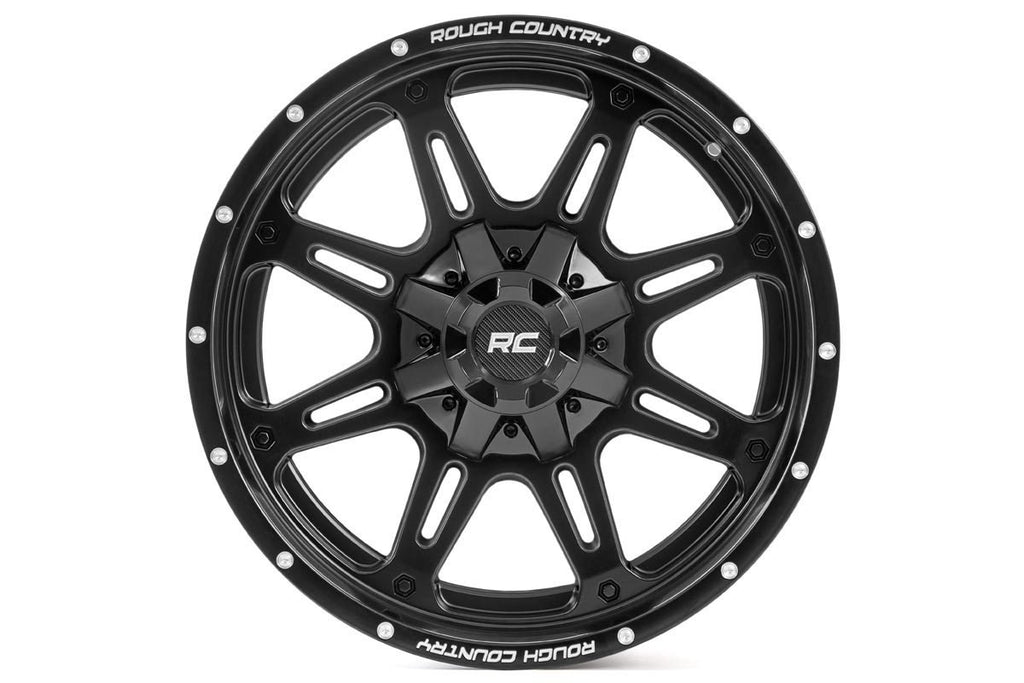 Rough Country 94 Series Wheel | One-Piece | Matte Black | 20x10 | 5x5/5x4.5 | -18mm Rough Country