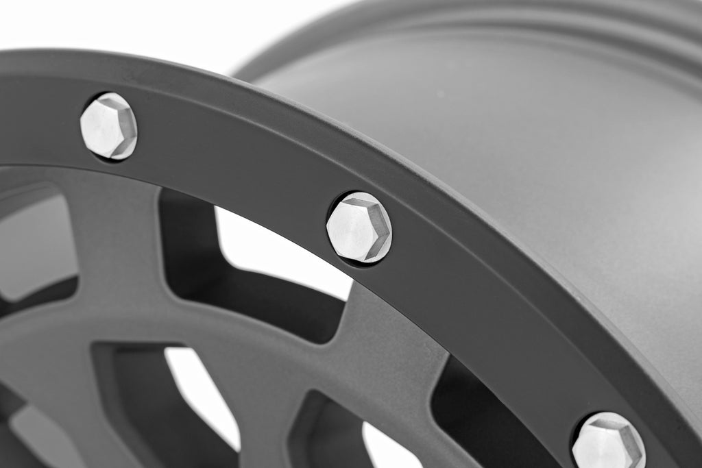 Rough Country 87 Series Wheel | Simulated Beadlock | Gray/Black | 17x8.5 | 6x5.5 | +0mm Rough Country