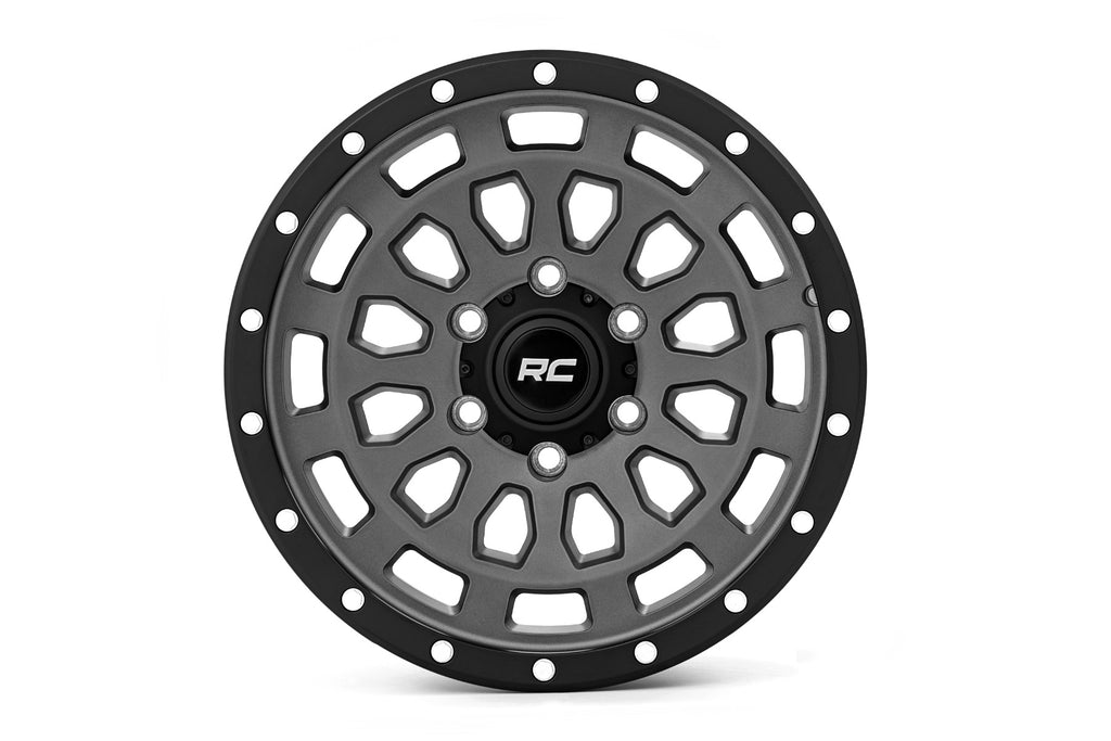 Rough Country 87 Series Wheel | Simulated Beadlock | Gray/Black | 17x8.5 | 6x5.5 | +0mm Rough Country