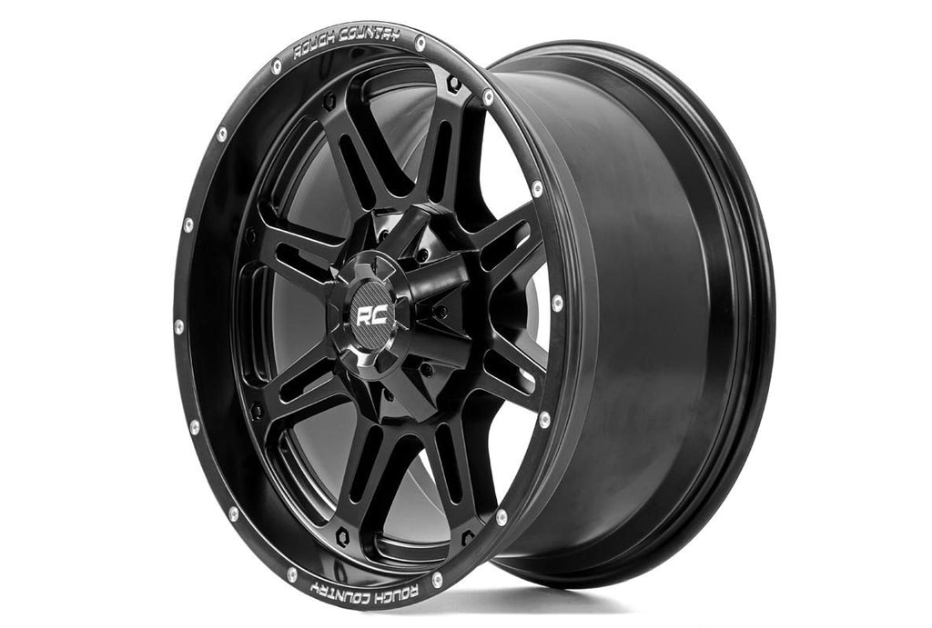 Rough Country 94 Series Wheel | One-Piece | Matte Black | 20x10 | 5x5/5x4.5 | -18mm Rough Country