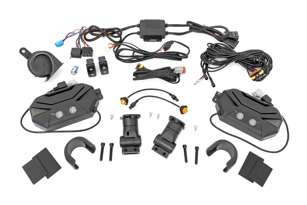 UTV Aluminum Side Mirrors | Blinker Kit | 1.5-2" Roll Cage (Universal) Rough Country