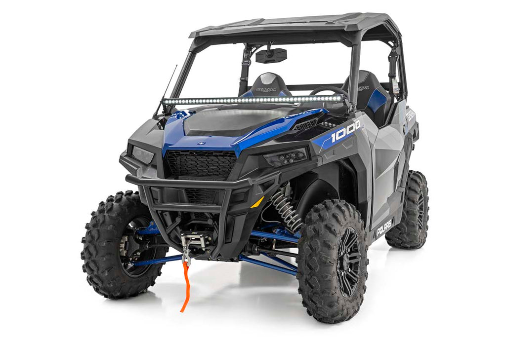 LED Light | Lower Windshield | 50" Black Single Row | White DRL | Polaris General/General XP Rough Country