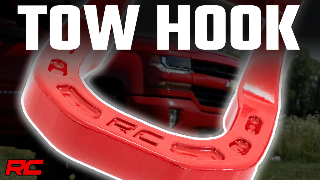 Tow Hooks | Forged | Red | Chevy Silverado 1500 2WD/4WD (2014-2018) Rough Country