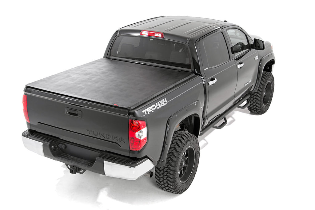 Soft Tri-Fold Bed Cover | 6'7" Bed | No OE Rail | Toyota Tundra (07-23) Rough Country
