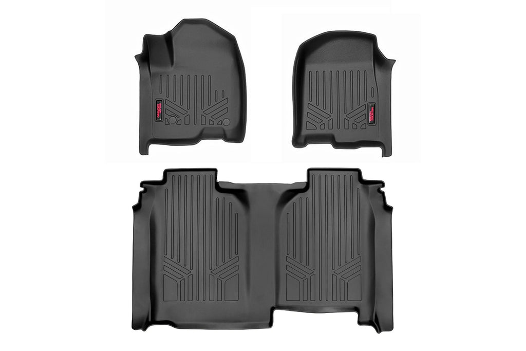 Floor Mats | FR andamp; RR | FR Bucket | Crew | w/o Underseat Storage | Chevy/GMC 1500/2500HD/3500HD (19-23) Rough Country